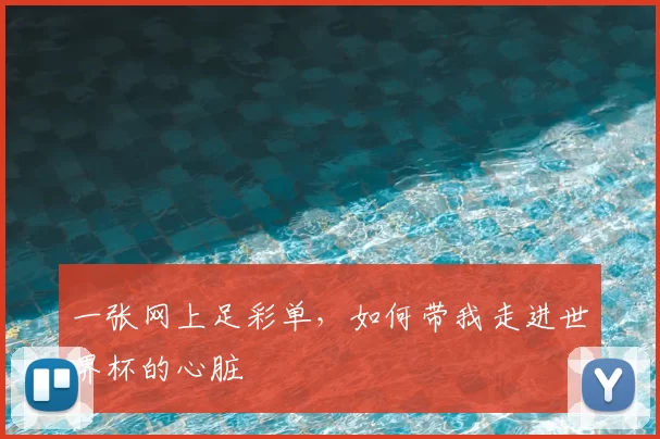 一张网上足彩单,如何带我走进世界杯的心脏